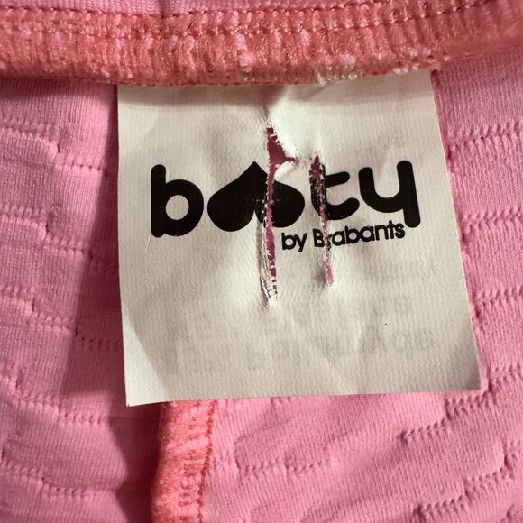 BOOTY by BRABANTS Pink Original Textured Crop Leggings Workout One Size OS - Picture 6 of 10